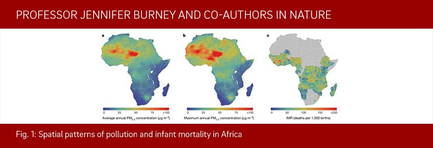 Fig. 1: Spatial patterns of pollution and infant mortality in Africa